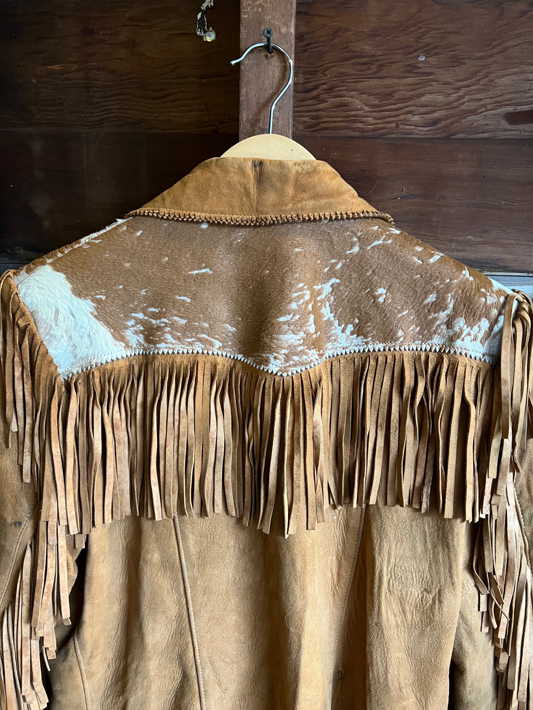 Vintage 50's Levi's Shorthorn Hair on Hide Suede Fringe Vintage 50's Levi's Shorthorn Hair on Hide Suede Fringe