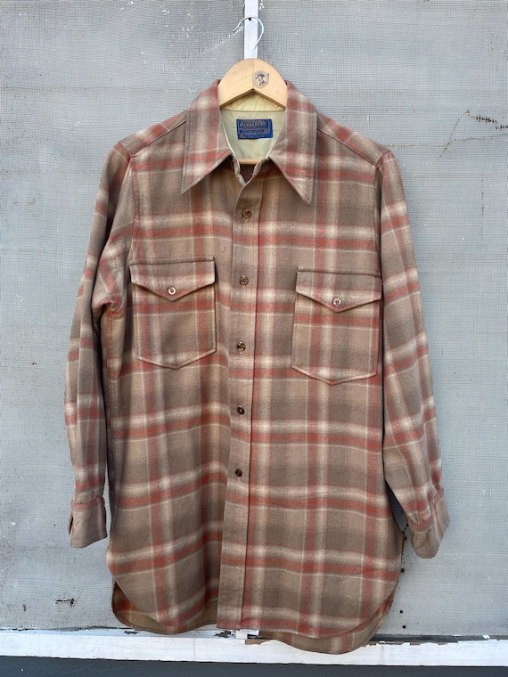 Vintage 70s Pendleton Field Shirt Wool Plaid Button up Shirt - Etsy