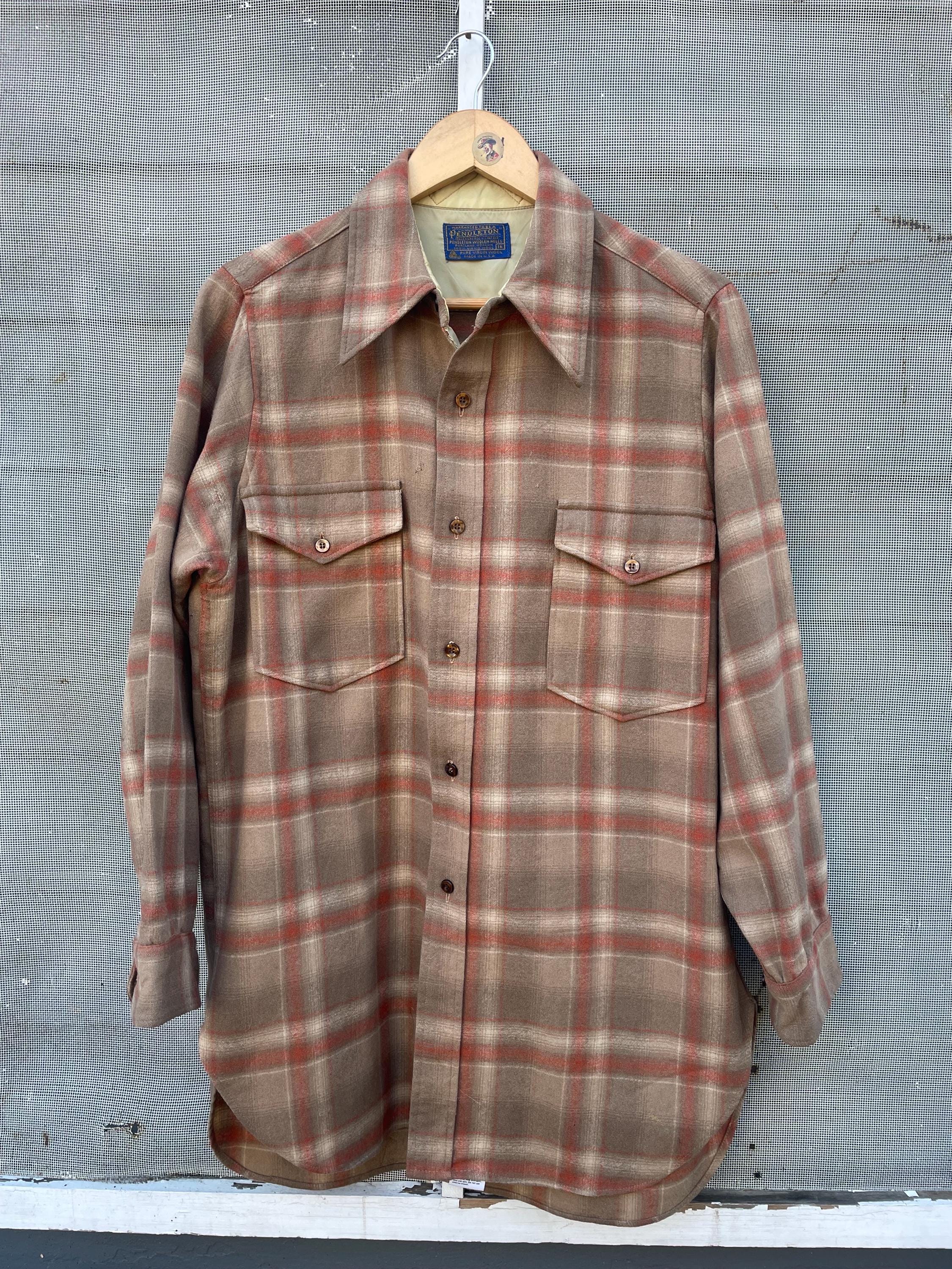 g*d様 値下げ70s PENDLETON vintage wool shirt Vintage 70s Pendleton Field Shirt Wool Plaid Button up Shirt - Etsy