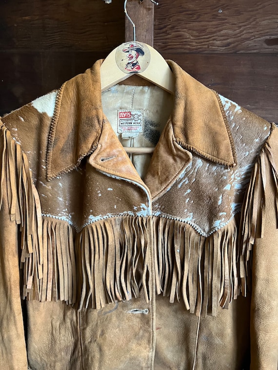 Vintage 50's Levi's Shorthorn Hair on Hide Suede Fringe