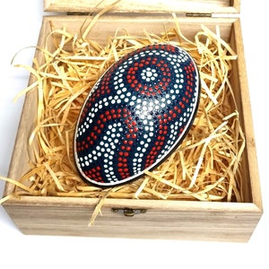 Aboriginal hand painted emu egg | Dot art design