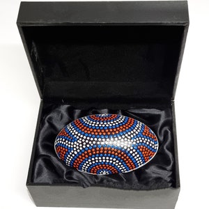 Aboriginal hand painted emu egg | Dot art design
