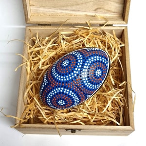 Aboriginal hand painted emu egg | Dot art design