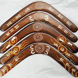 Returning Traditional Boomerang | Tracks Design |16 inch | Choose left or right handed throwing