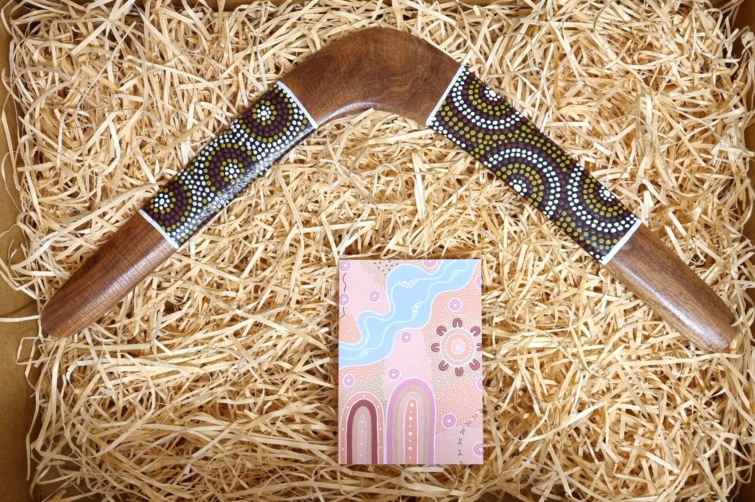 手彫りブーメラン　’80ビンテージ　Fritz Rentz オーストラリア製 Old Australian Carved Aboriginal Boomerang Signed by F. Rentz