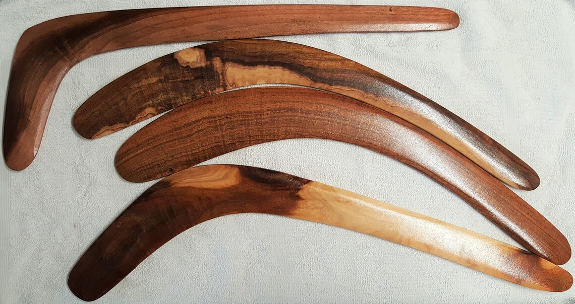 Traditional Aboriginal Hunting Boomerang Black Wattle Timber Etsy Canada