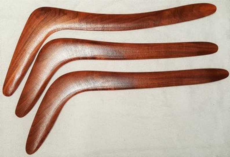 Hooked Hunting Boomerangs Black Wattle Timber Etsy