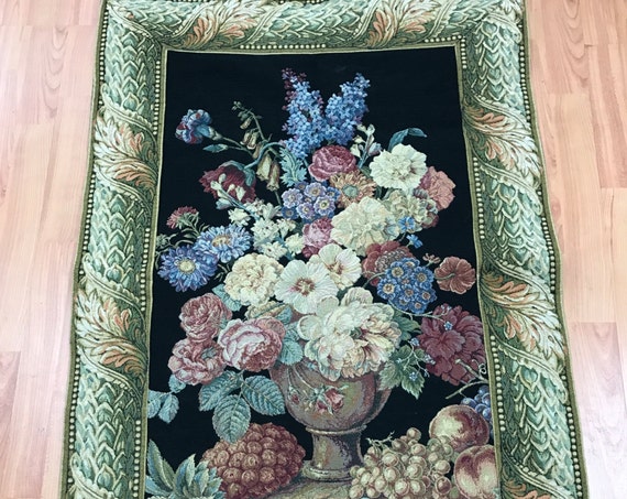 2'7" x 3'10" French Tapestry - Floral Design
