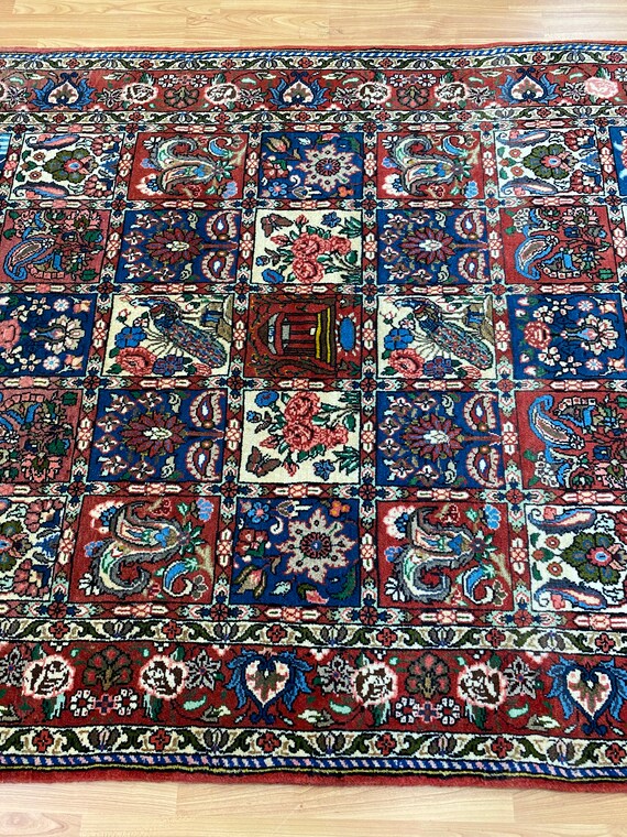 4’1” x 6’1” New Indian Garden Design Oriental Rug - Hand Made - 100% Wool