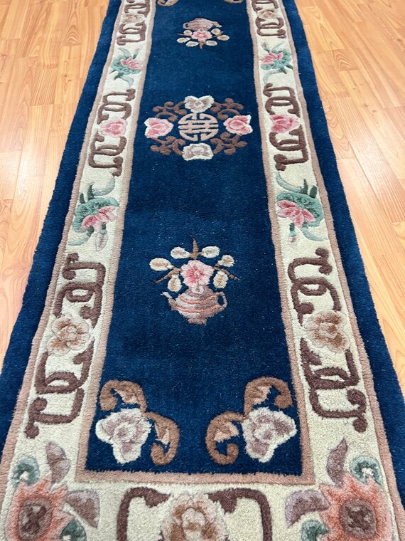 2' x 6' Chinese Aubusson Oriental Rug Floor Runner - Hand Made - 100% Wool