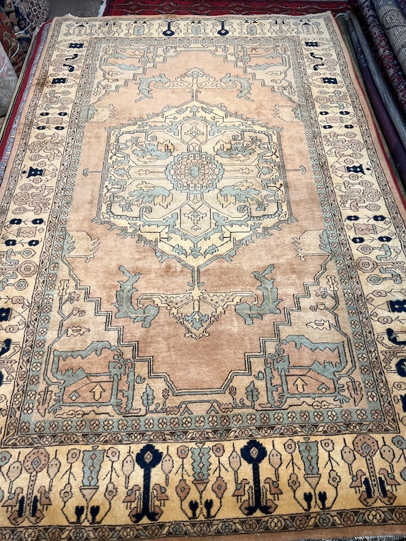 5'8" x 9'1" New Indian Ser api Oriental Rug - Hand Made - 100% Wool