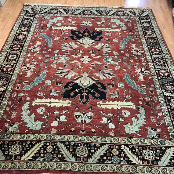 8' x 10' Indian Agra Oriental Rug - Full Pile - Hand Made - 100% Wool