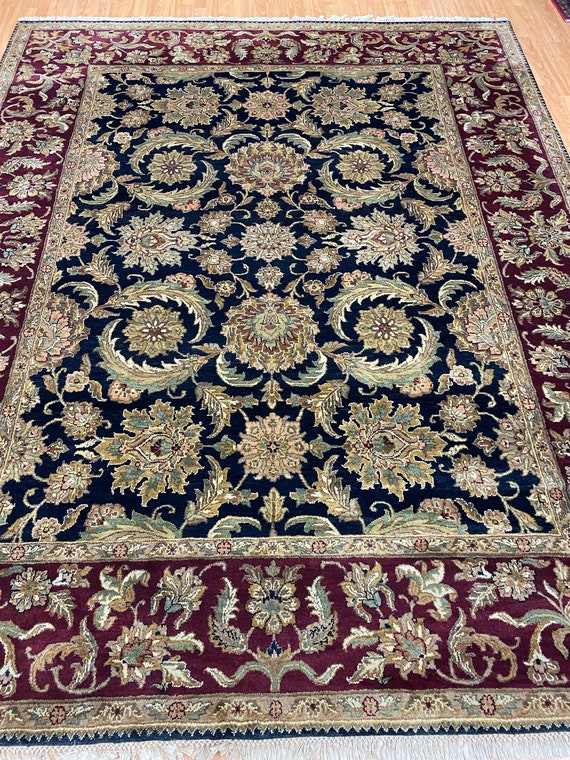 8'2" x 10'2" Indian Agra Oriental Rug - Full Pile - Hand Made - 100% Wool