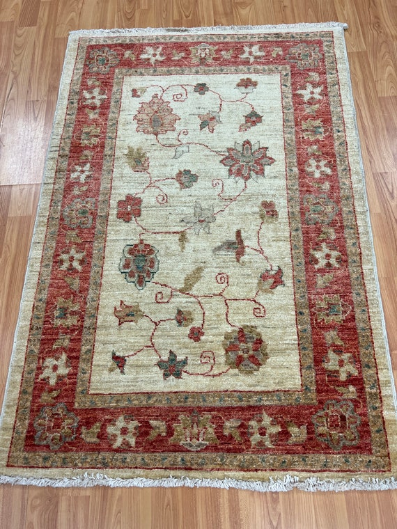 2'9" x 4'1" New Pakistani Peshawar Oriental Rug - Hand Made - 100% Wool Veg Dye