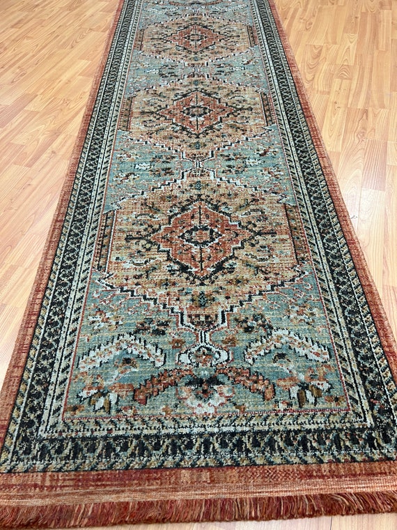 2'4" x 7' Turkish Floor Runner Oriental Rug - Heriz Design