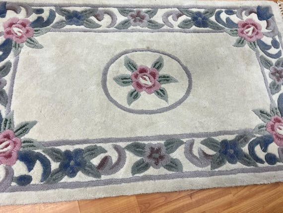 2'6" x 4'2" Chinese Aubusson Oriental Rug - Full Pile - Hand Tufted - 100% Wool