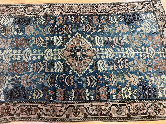 3'1" x 5' Antique Turkish Oriental Rug - 1920s - Hand Made - 100% Wool