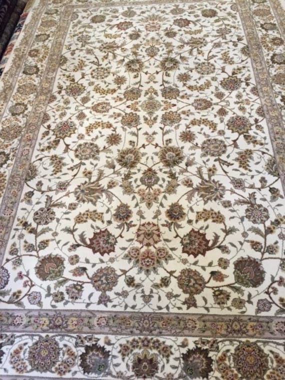 6' x 9' Sino Chinese Kashan Design Oriental Rug - Wool & Silk - Hand Made