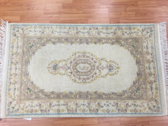 3' x 5' Chinese Aubusson Oriental Rug - Full Pile - Hand Made - 100% Wool