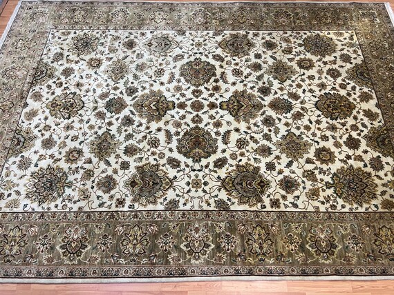 9' x 12' Indian Jaipur Oriental Rug - Full Pile - Hand Made - 100% Wool