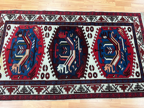 3'5" x 6' Russian Kazak Oriental Rug - 100% Wool - Hand Made