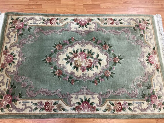 4' x 6' Chinese Aubusson Oriental Rug - Full Pile - Hand Made - 100% Wool