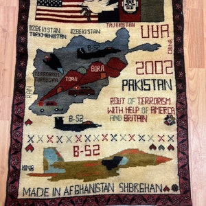 2&#39; x 2&#39;8&quot; New Afghan War Rug Oriental Rug - Hand Made - 100% Wool