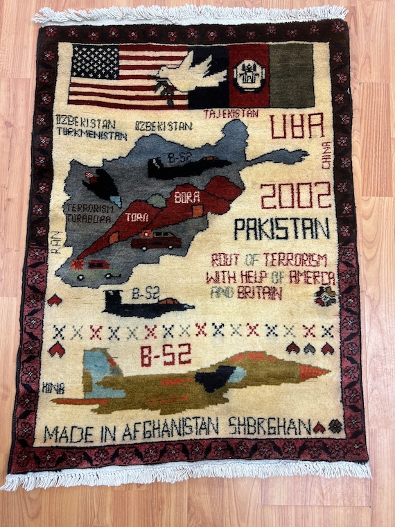 2' x 2'8" New Afghan War Rug Oriental Rug - Hand Made - 100% Wool