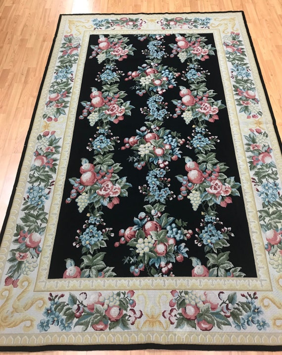 5'7" x 8'4" Chinese Needle Point Oriental Rug - Hand Made - 100% Wool