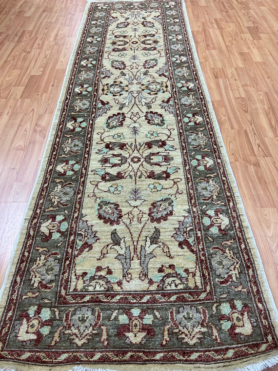 2'6" x 8'1" New Pakistani Peshawar Floor Runner Oriental Rug - Hand Made - Vegetable Dye - 100% Wool