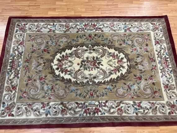 5' x 8' Chinese Aubusson Oriental Rug - Tufted - Hand Made - 100% Wool