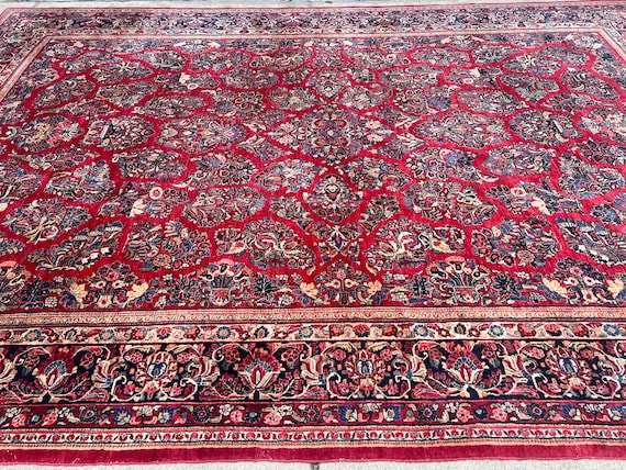 12'1" x 17'8" Antique Turkish Oriental Rug - 1920s - Hand Made - 100% Wool