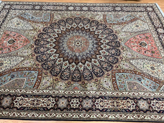 8' x 11'5" New Turkish Oriental Rug - 500 KPSI - Wool & Silk - Hand Made