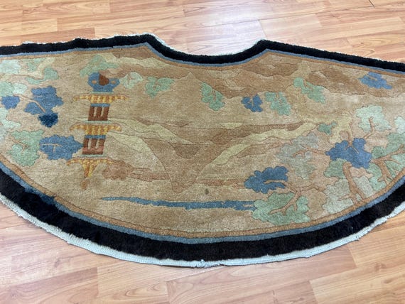 2'5" x 5'5" Antique Chinese Art Deco Oriental Rug - 1920s - Hand Made - 100% Wool