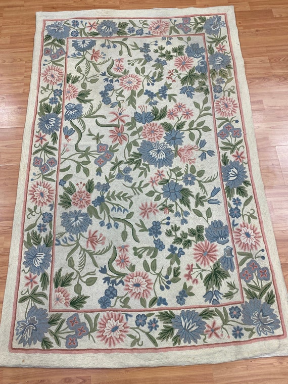 3'3" x 5'5" Chinese Stitch Work Sumac Weave Oriental Rug - Hand Made - 100% Wool