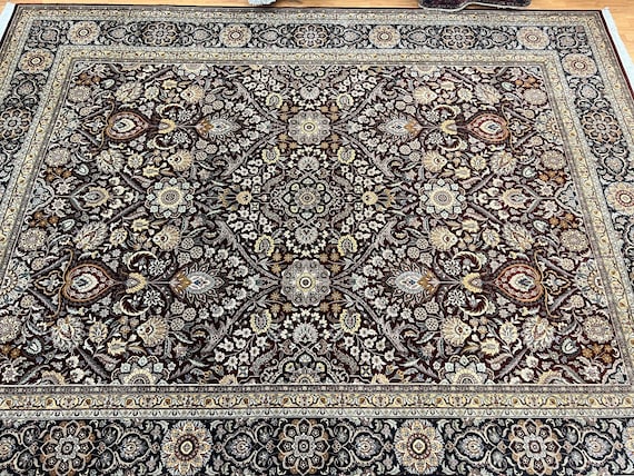 9' x 12' Indian Jaipur Oriental Rug - Full Pile - Hand Made - 100% Wool