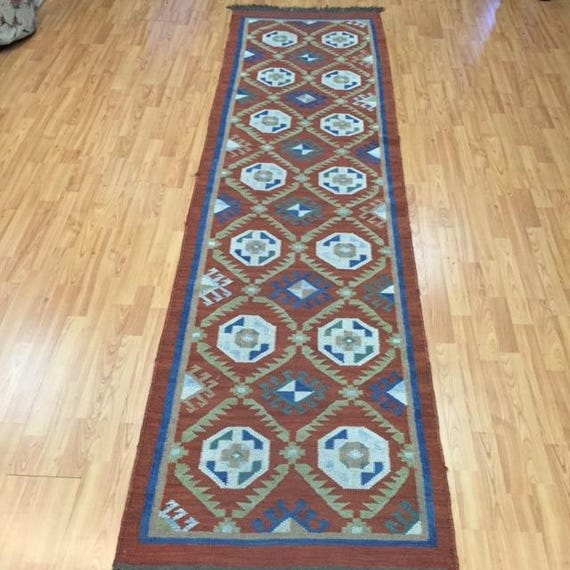 2'7" x 9'7" Turkish Kilim Runner Oriental Rug - Hand Made - 100% Wool