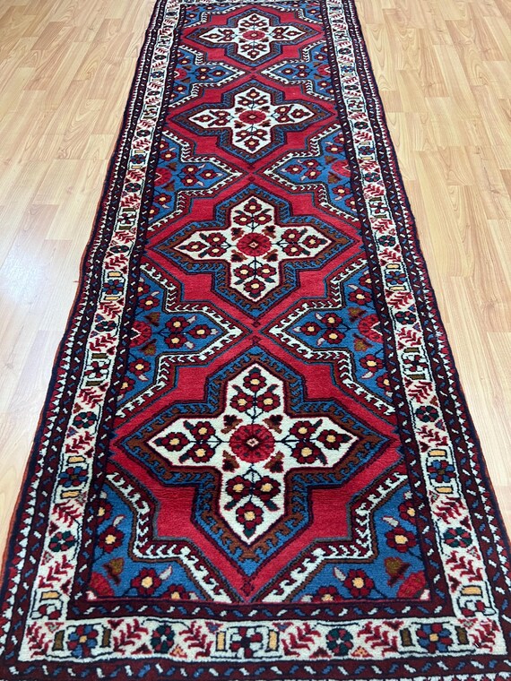 2'3" x 6'9" New Floral Indian Floor Runner Oriental Rug - Hand Made - 100% Wool