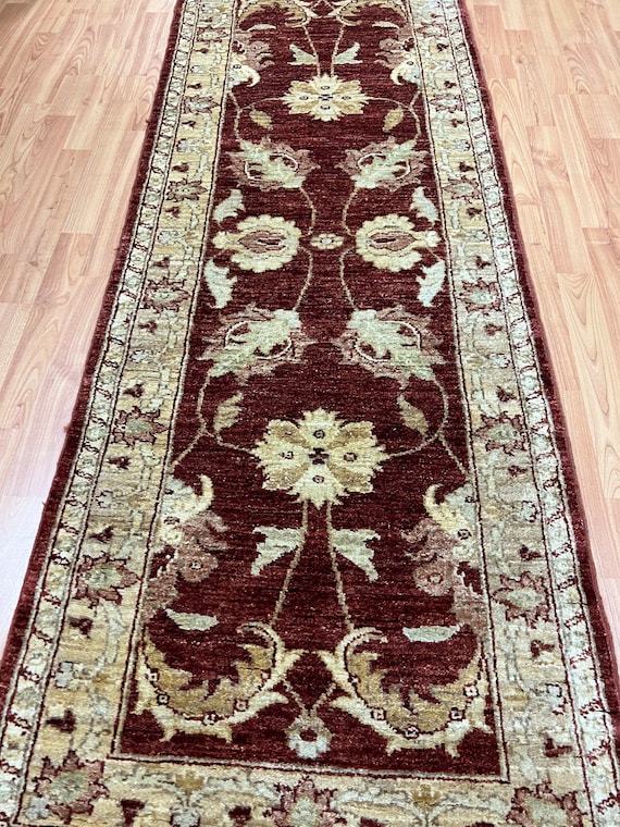 2'4" x 6'7" New Pakistani Peshawar Floor Runner Oriental Rug - Hand Made - Vegetable Dye - 100% Wool