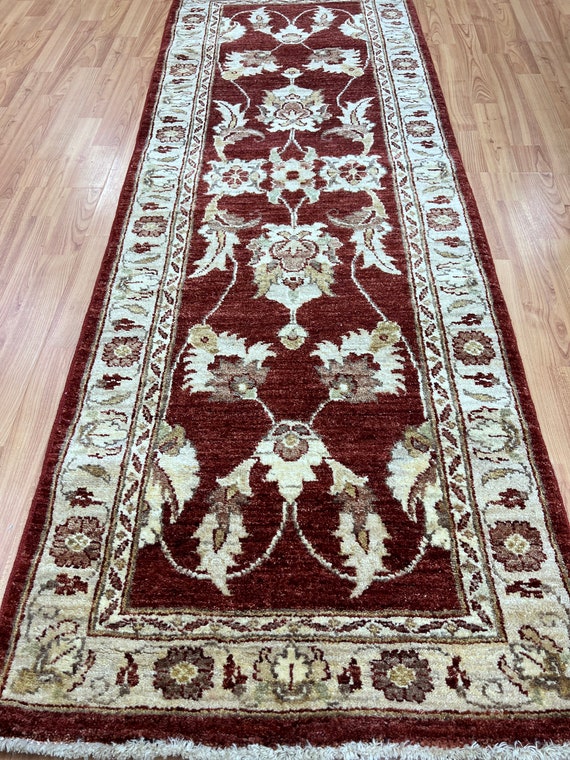 2'4" x 6'7" New Pakistani Peshawar Floor Runner Oriental Rug - Hand Made - Vegetable Dye - 100% Wool