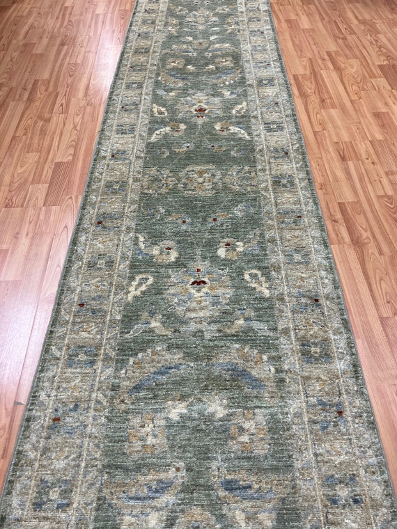 2'5" x 11'4" New Pakistani Peshawar Floor Runner Oriental Rug - Hand Made - Vegetable Dye - 100% Wool