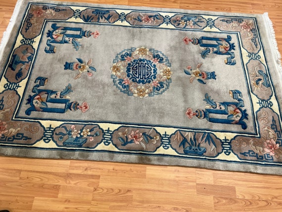 4' x 6' Chinese Art Deco Oriental Rug - Hand Made - Full Pile - 100% Wool