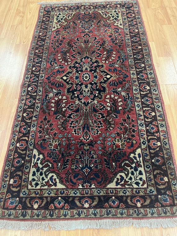 2'1" x 4' Antique Turkish Oriental Rug - 1920s - Hand Made - 100% Wool