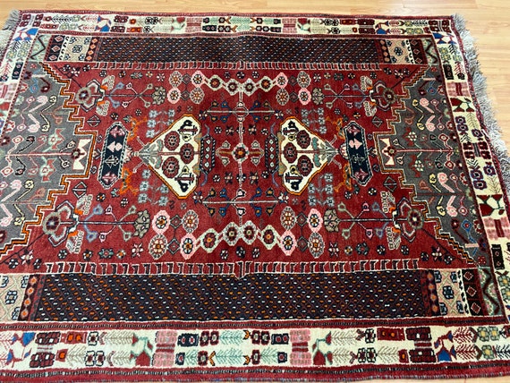 4' x 5'2" New Tribal Turkeman Oriental Rug - Hand Made - 100% Wool Pile