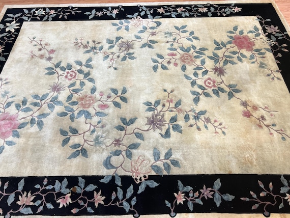 8'6" x 11'6" Chinese Art Deco Oriental Rug - Full Pile - Hand Made - 100% Wool