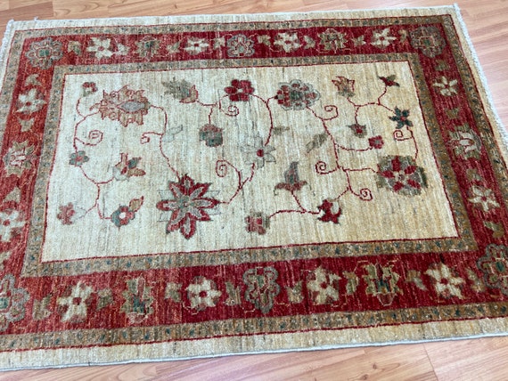 2'10" x 4' New Pakistani Peshawar Oriental Rug - Hand Made - 100% Wool - Veg Dye