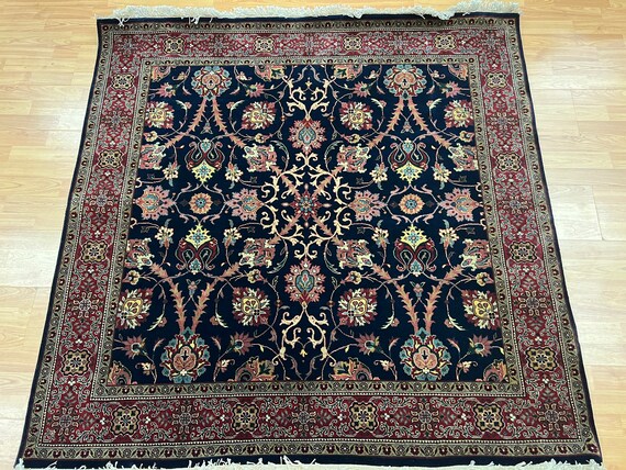 5' x 5' New Indian Floral Oriental Rug - Very Fine - Hand Made - 100% Wool