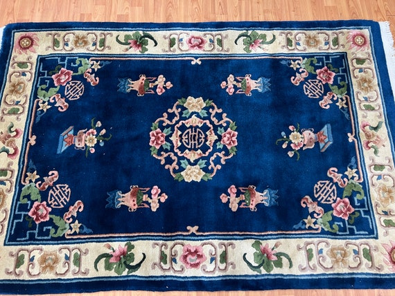 4' x 6' Chinese Aubusson Oriental Rug - Full Pile - Hand Made - 100% Wool