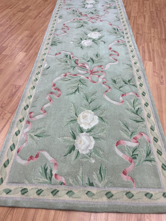 2'6" x 13'9" Chinese Art Deco Runner Oriental Rug - 100% Wool - Hand Made