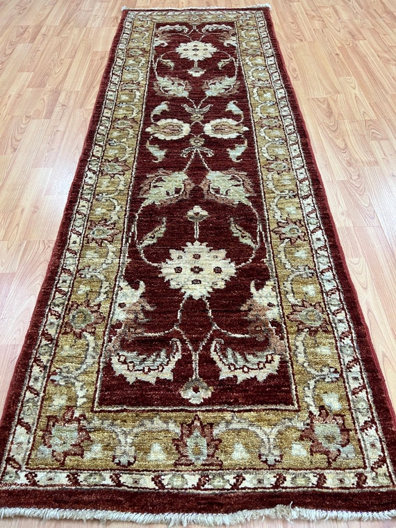 2'1" x 6'2' New Pakistani Peshawar Floor Runner Oriental Rug - Hand Made - Vegetable Dye - 100% Wool